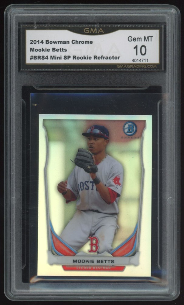 MOOKIE BETTS 2014 Bowman Chrome Refractor Mini #BM-BRS4 GMA 10