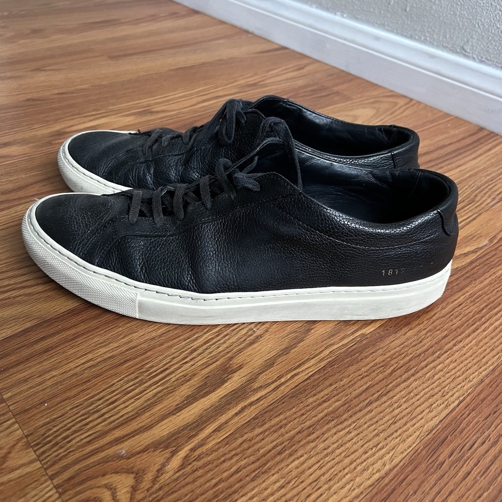 Common Projects Achilles Low Top Black Size EU 42 White Sole-image