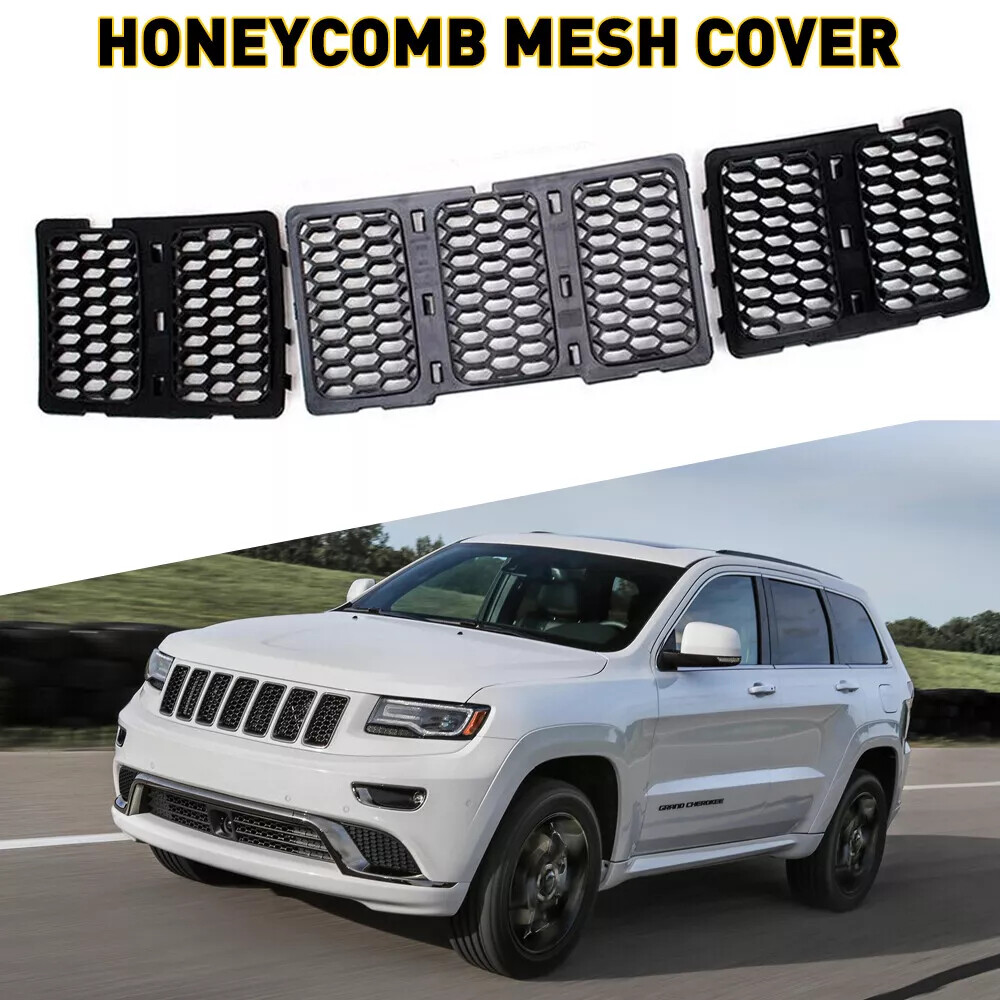 Black Honeycomb Matte Mesh Grille Insert Cover For Jeep Grand Cherokee 2014-2016