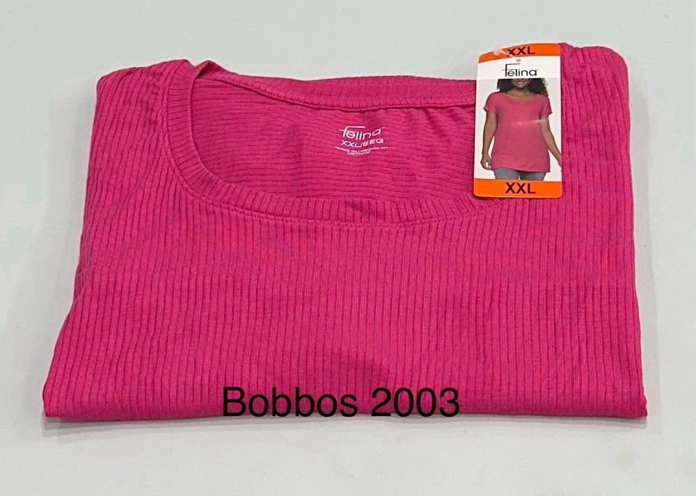 Felina Women's Stretch Ribbed Short Sleeve Tee, Pink (Lilac Rose), Size XXL