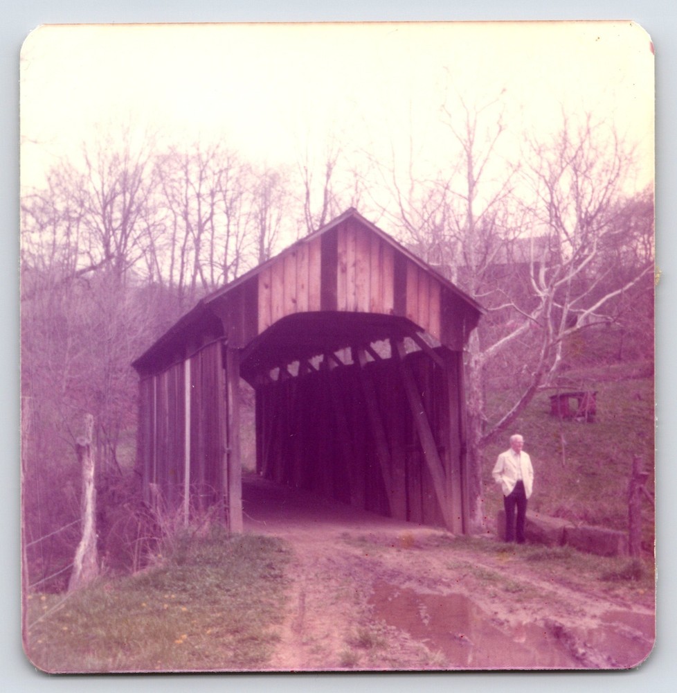 Vintage Photo Picture McClellan Covered Bridge Columbiana County Ohio USA 1977