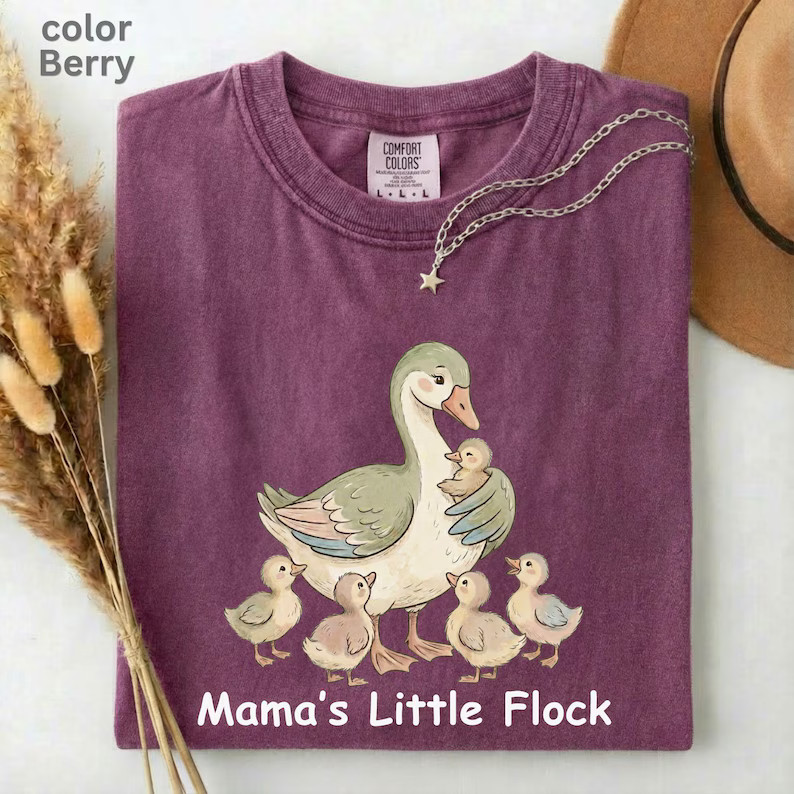 Mama Goose Comfort Tee Shirt Duck Family Mom Gift Mother