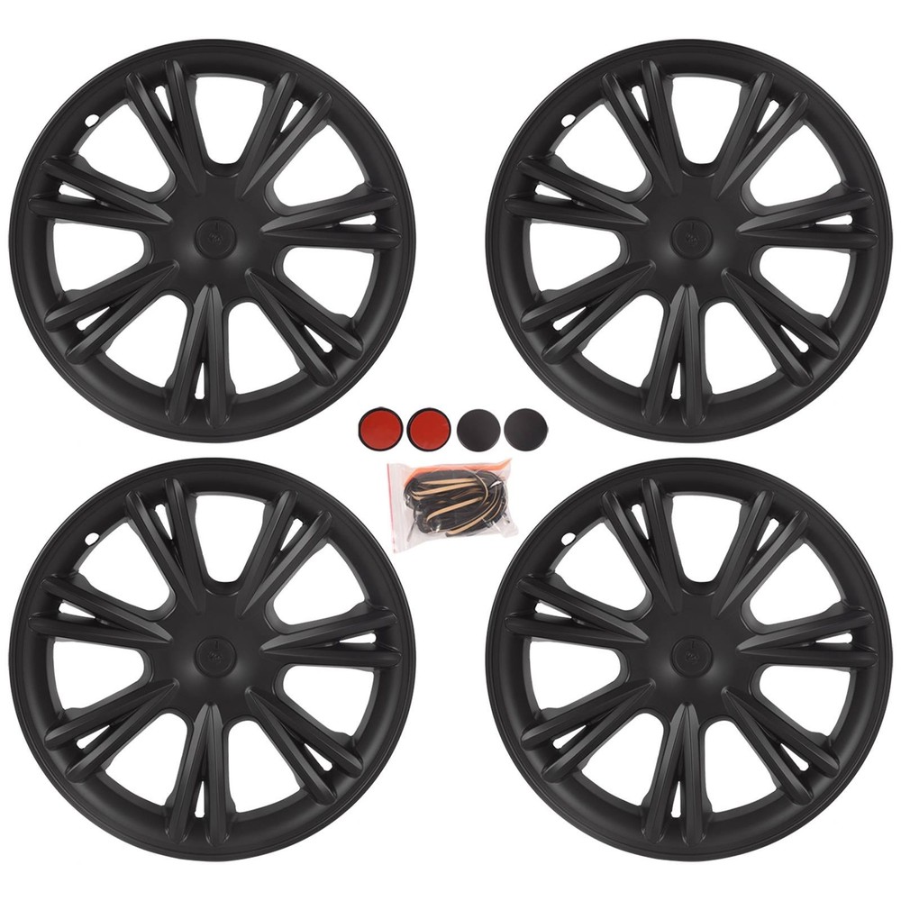 For Tesla Model Y 2020-2023 19 inch Hub Cap Wheel Rim Cover Matte Black 4PCS S