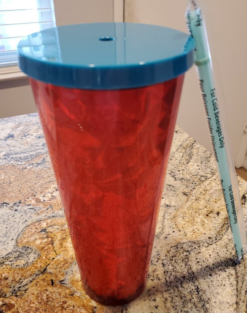 Starbucks Red Flowers Berries Abstract Print 24Oz Cold Tumbler-image