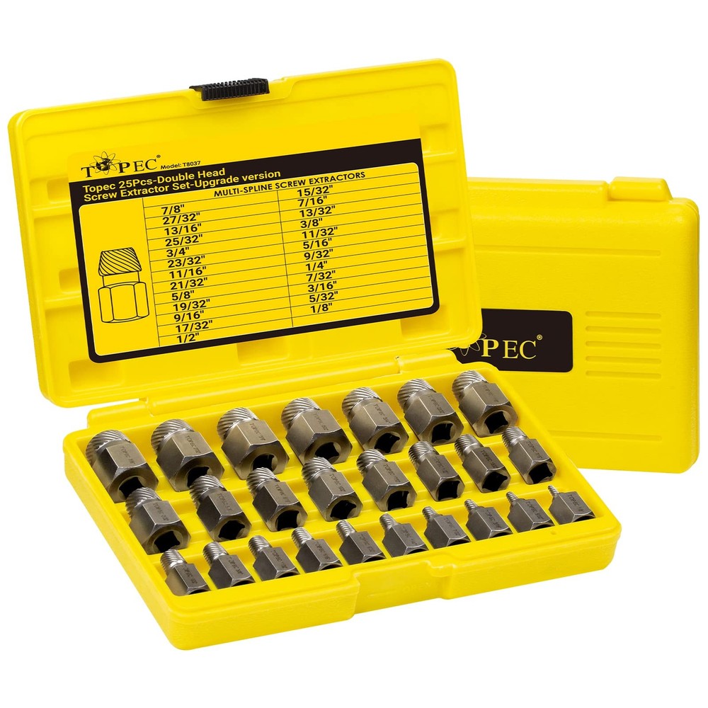 25Pcs Double Head Screw Extractor Set - 3/8” Drive 2-in-1 Function Newest Version