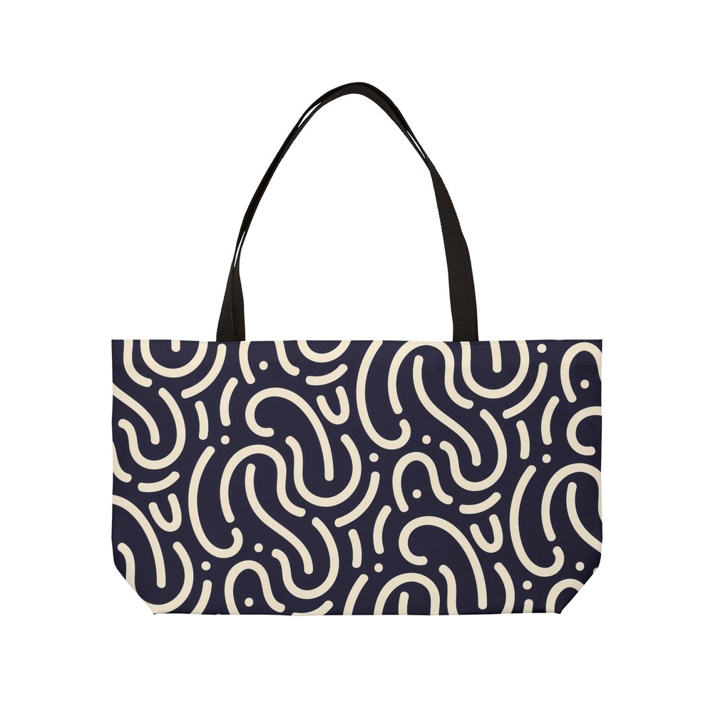 Abstract Doodles Weekender Tote Bag (Black) 100% Polyester | 24” x 13”
