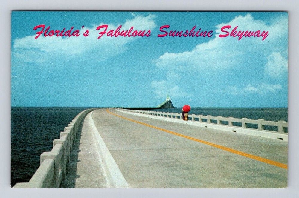 Sarasota FL-Florida, Sunshine Skyway, Antique, Vintage Souvenir Postcard