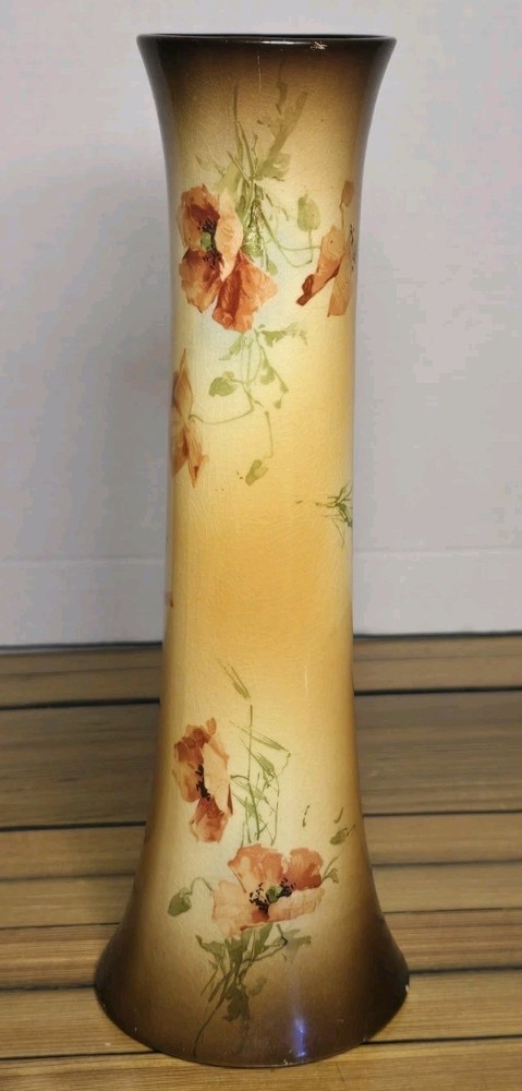 Antique IOGA Warwick Semi-Porcelain Poppy Vase 12