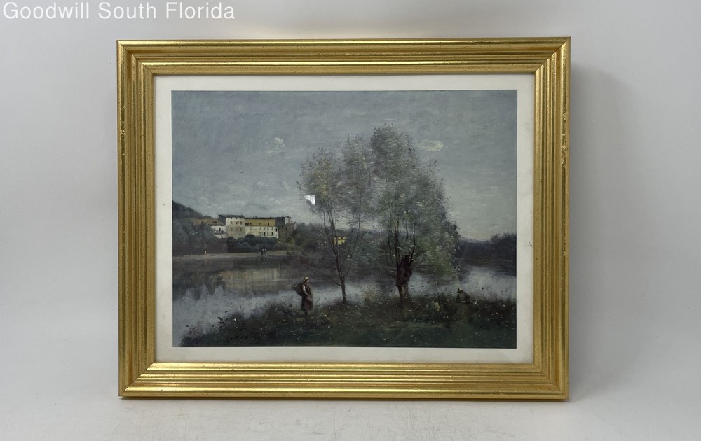 Framed Ville D'Avray By Jean-Baptiste-Camille Corot Landscape Art Print Decor
