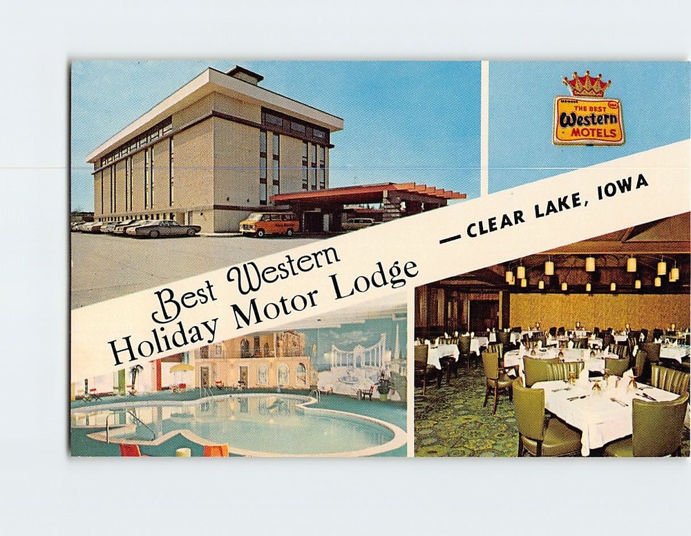 Postcard The Best Western Holiday Motor Lodge & Restaurant Clear Lake Iowa USA