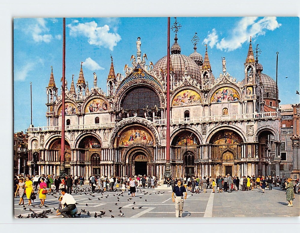 Postcard St Mark's Basilica in Venice Italy