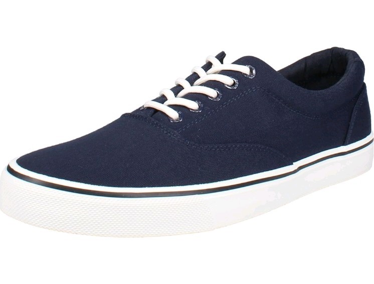 New IZOD Men's Rangley Casual Lace Up Canvas Sneaker, Navy Blue, Size 13