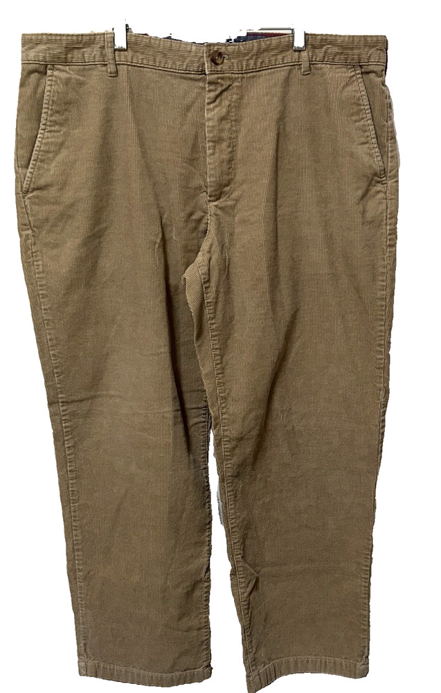 Izod Men's Pants Corduroy Straight Fit 40 X 30 Khaki 100% Cotton
