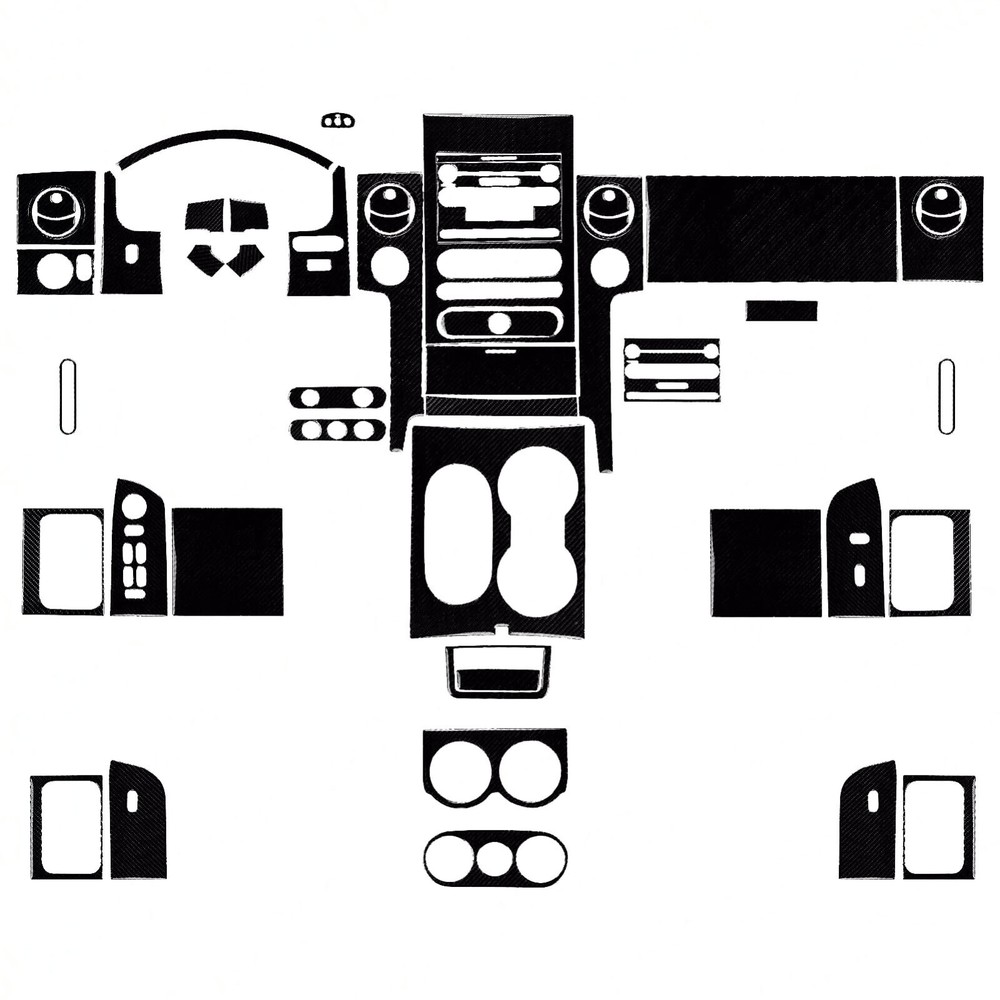 64Pcs Glossy Piano Black Kits Full Interior Trim Cover For Ford F-150 FX4 04-08
