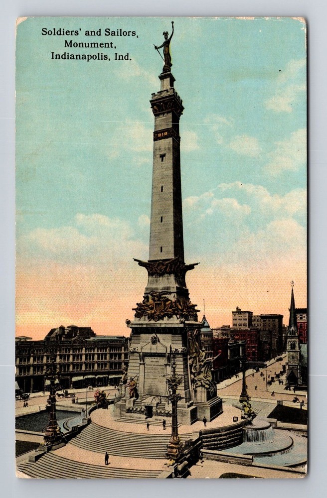 Indianapolis IN-Indiana, Soldiers and Sailors Monument, Antique Vintage Postcard