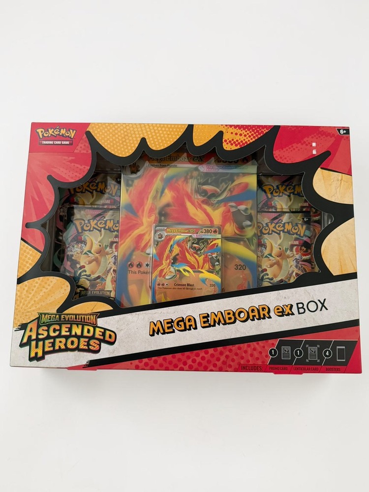 Pokémon Mega Emboar-EX Box Mega Evolution Ascended Heroes Promo Oversized Card