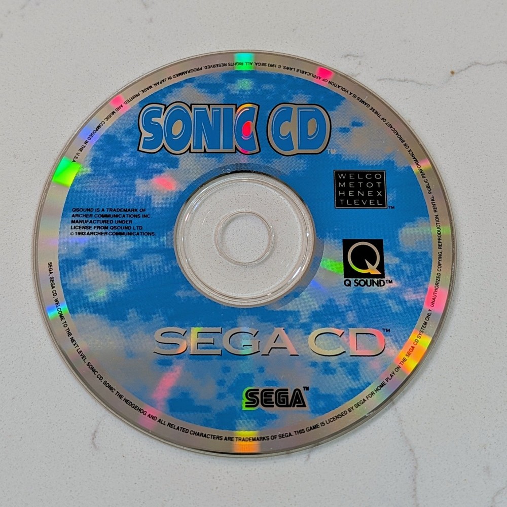 Sonic CD (Sega CD, 1993) Authentic Disc Only - Tested & Working