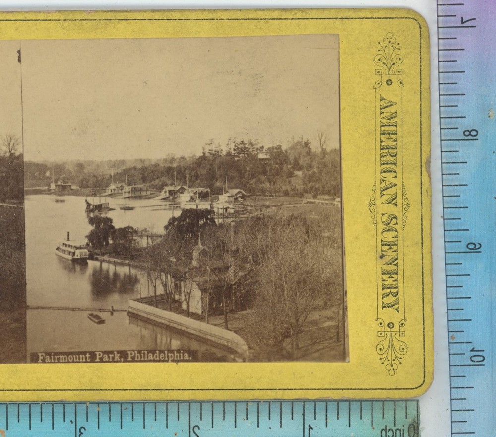 Boat Fairmount Park Philadelphia PA Pennsylvania Stereoview