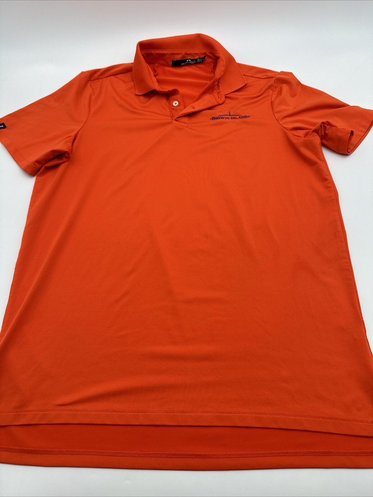 RLX Ralph Lauren Polo Shirt Men Medium Orange Embroidered ..#22584