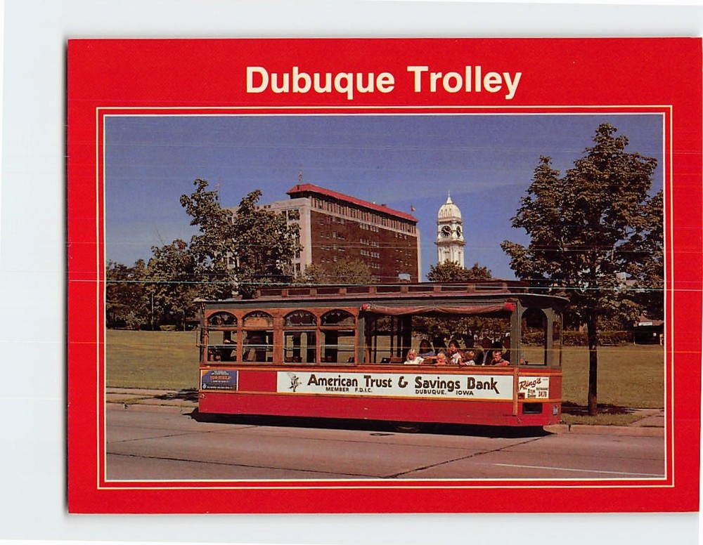 Postcard Dubuque Trolley Dubuque Iowa USA