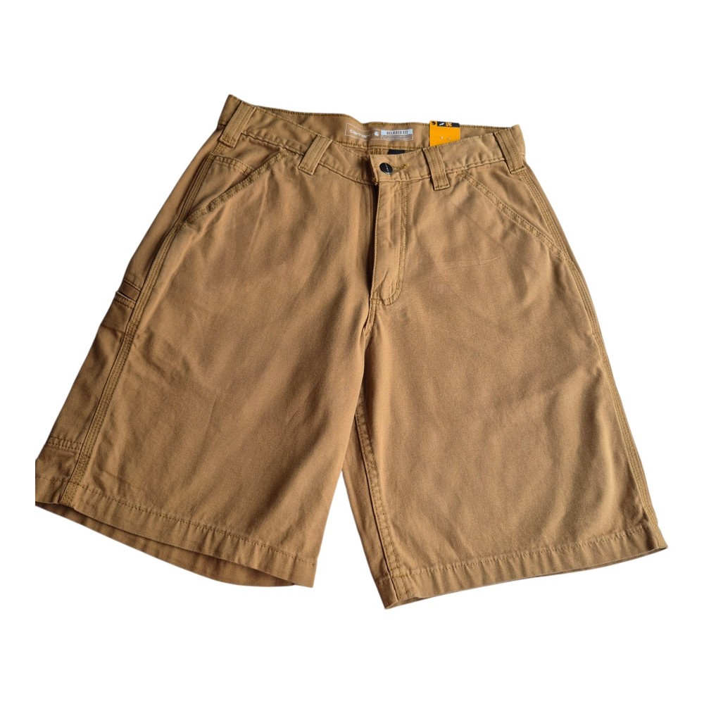 Carhartt BS2514-M Brown Canvas Work Shorts Rugged Flex Relaxed Fit 12