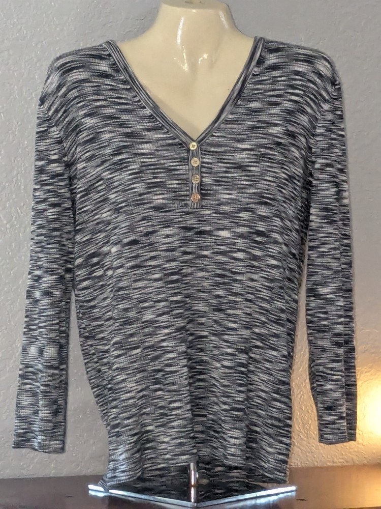 Jones New York Signature Women's Henley Top Size Medium