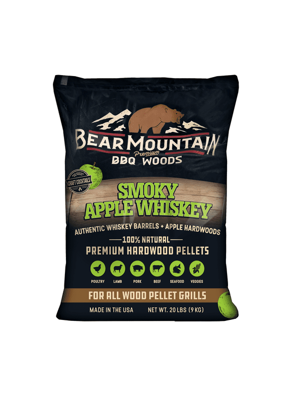 Bear Mountain Premium BBQ Woods Smoky Apple Whiskey BBQ Wood Pellets 20 lbs