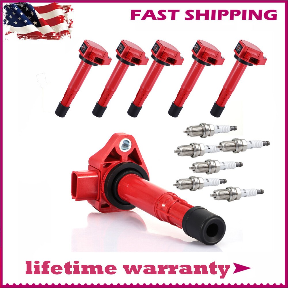 6 Pack Ignition Coils & Iridium Spark Plugs Compatible with Honda Pilot Odyssey Saturn Vue