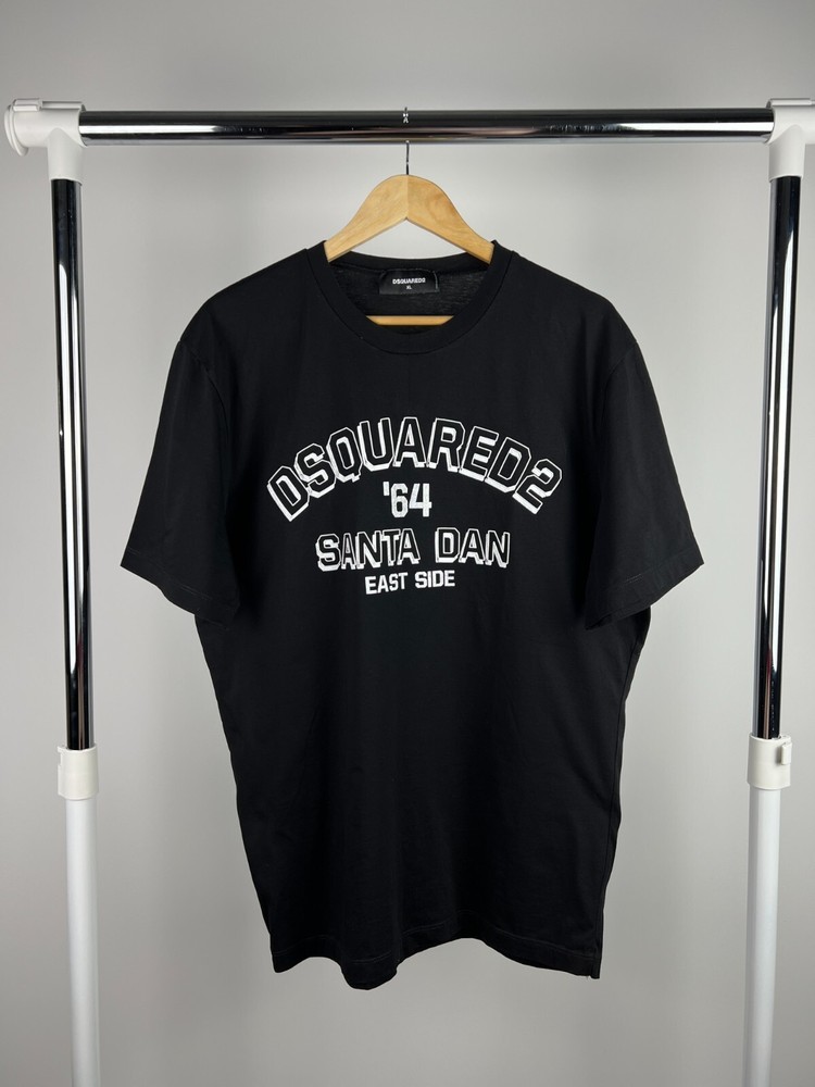 Dsquared2 Santa Dan Regular Fit Men's Black T-Shirt Size XL