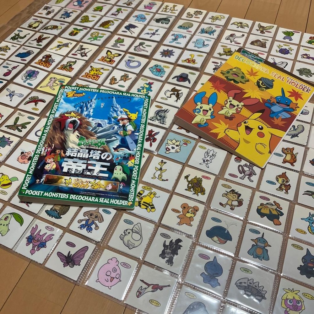 Pokemon Deco Character Sticker Holder Set 429 pcs + Bonus Pokemon GBA Desk Mat