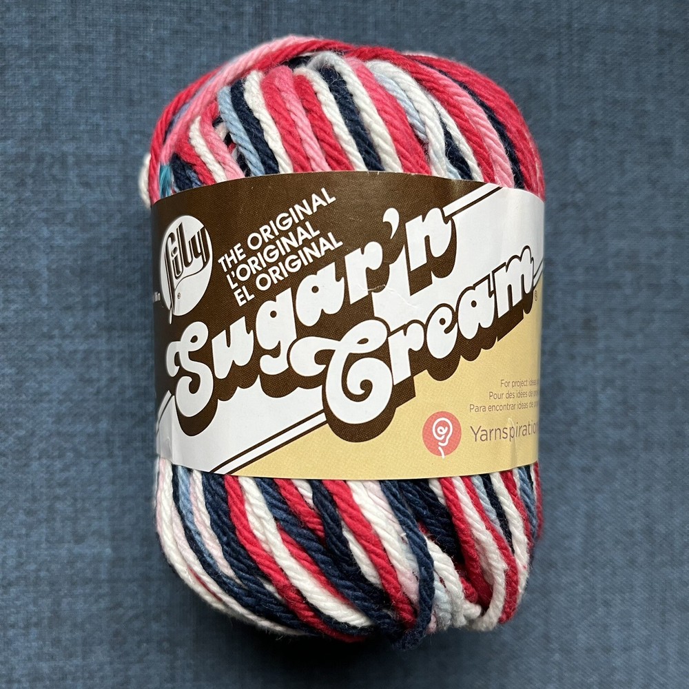 Lily Sugar'n Cream Patriotic Red White Blue Cotton Yarn #02211