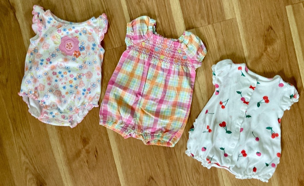 First Moments, Carter’s, Gymboree By The Seashore 3 Rompers Size 3 Months