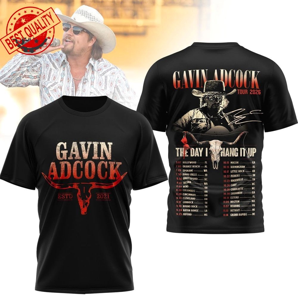Gavin Adcock Tour 2026 The Day I Hang It Up T-Shirt S-3XL
