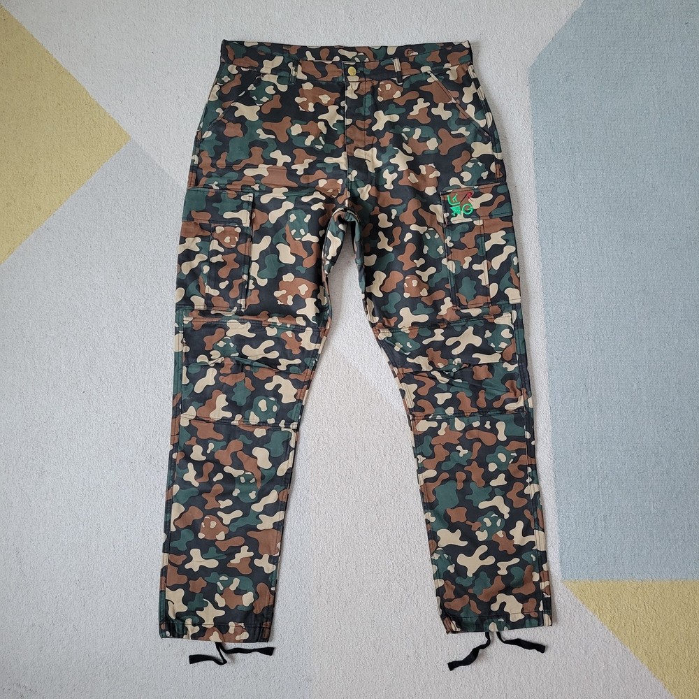 Rotchco X LRG Camo cargo pants with adjustable waist and ankle straps size 40