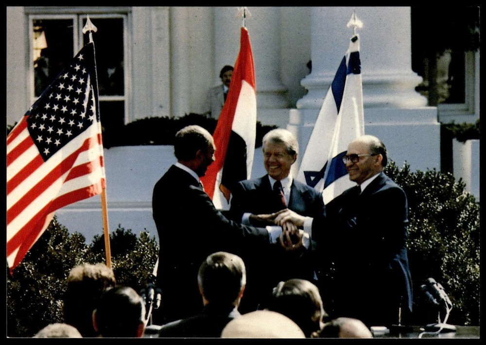 1979 Jimmy Carter Sadat Begin White House Camp David Peace Treaty Postcard