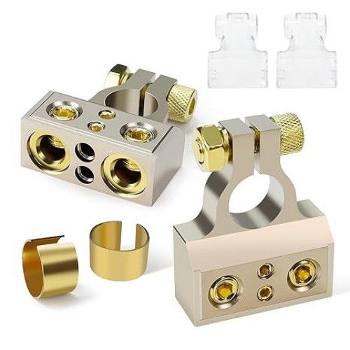 Battery Terminals, 0/4/8/10 Gauge Battery Terminal Connectors wit Color: 04810