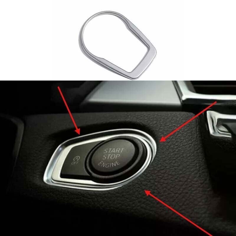 For BMW 3 4 Series Matte Silver 2013-2019 Car Inner One-Click Startup Frame Trim