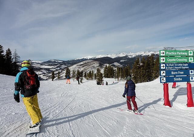 Vail Colorado 2016 Skiers Snowboarders Ski Resort Practice Parkway Sign