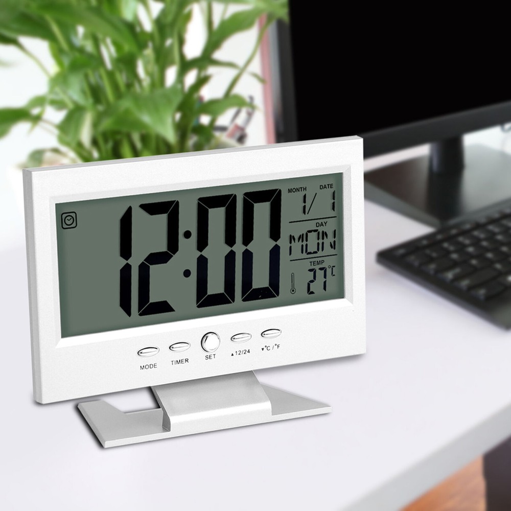 Digital Alarm Clock with LCD Display, Sound Sensor, Calendar & Temperature