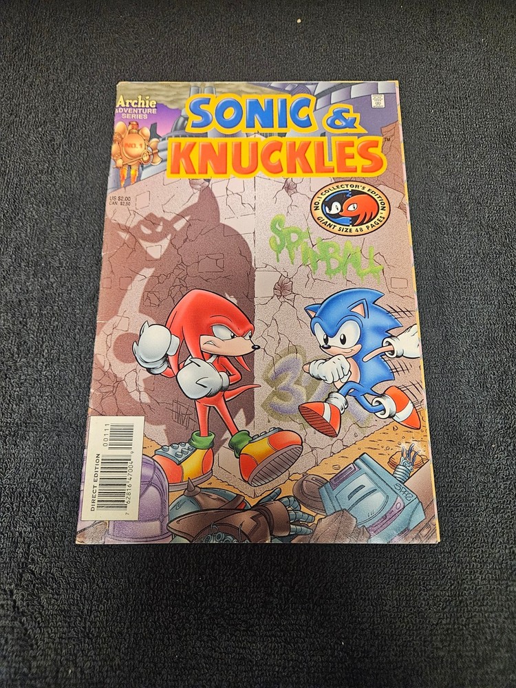 1995 Archie Comics Sonic & Knuckles #1 Rare Htf Vintage Issue Detached Cover
