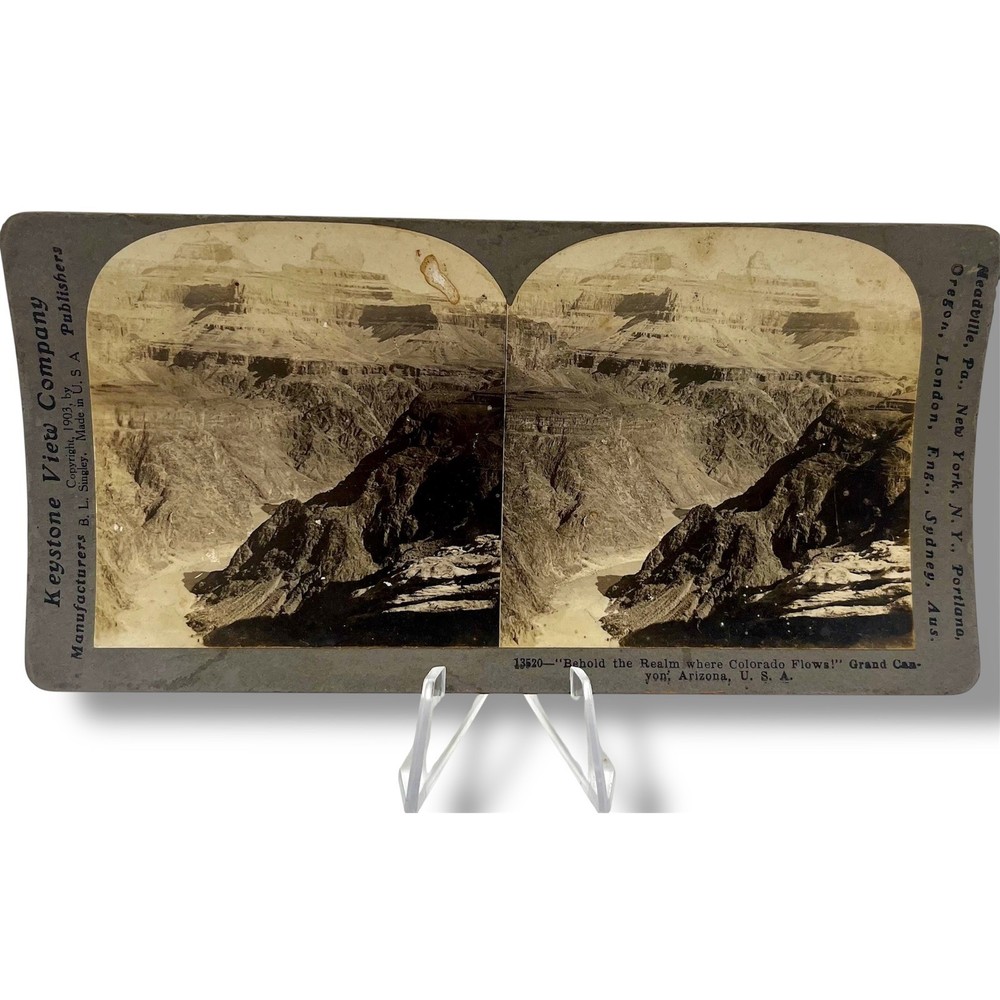 Antique Stereoview Card Keystone View Company Grand Canyon Arizona 1903