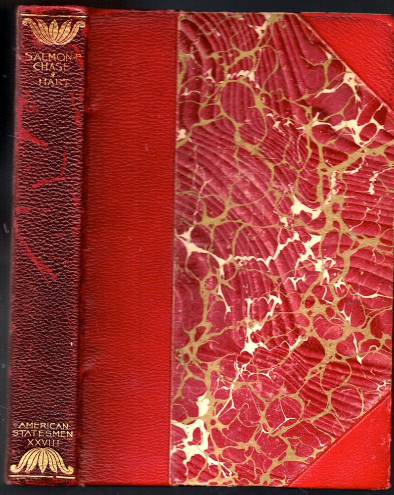 Rare 1899 Fine Binding Red Leather Bio Salmon Chase Lincoln Cabinet Civil War