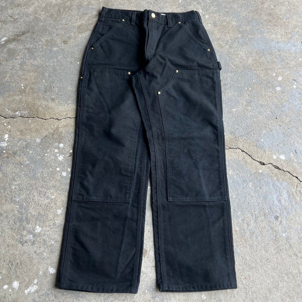 Vintage carhartt black y2k double knee work wear carpenter pants