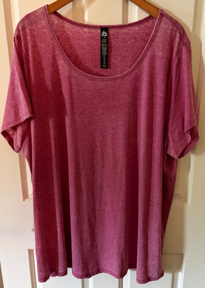RBX Active Women's Size 3X Short Sleeve Flowy Workout Yoga Tee Pink