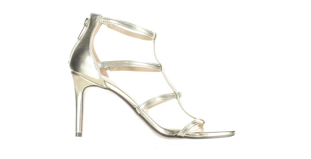 Unisa Womens Unfennie Gold Ankle Strap Heels Size 8 7674869