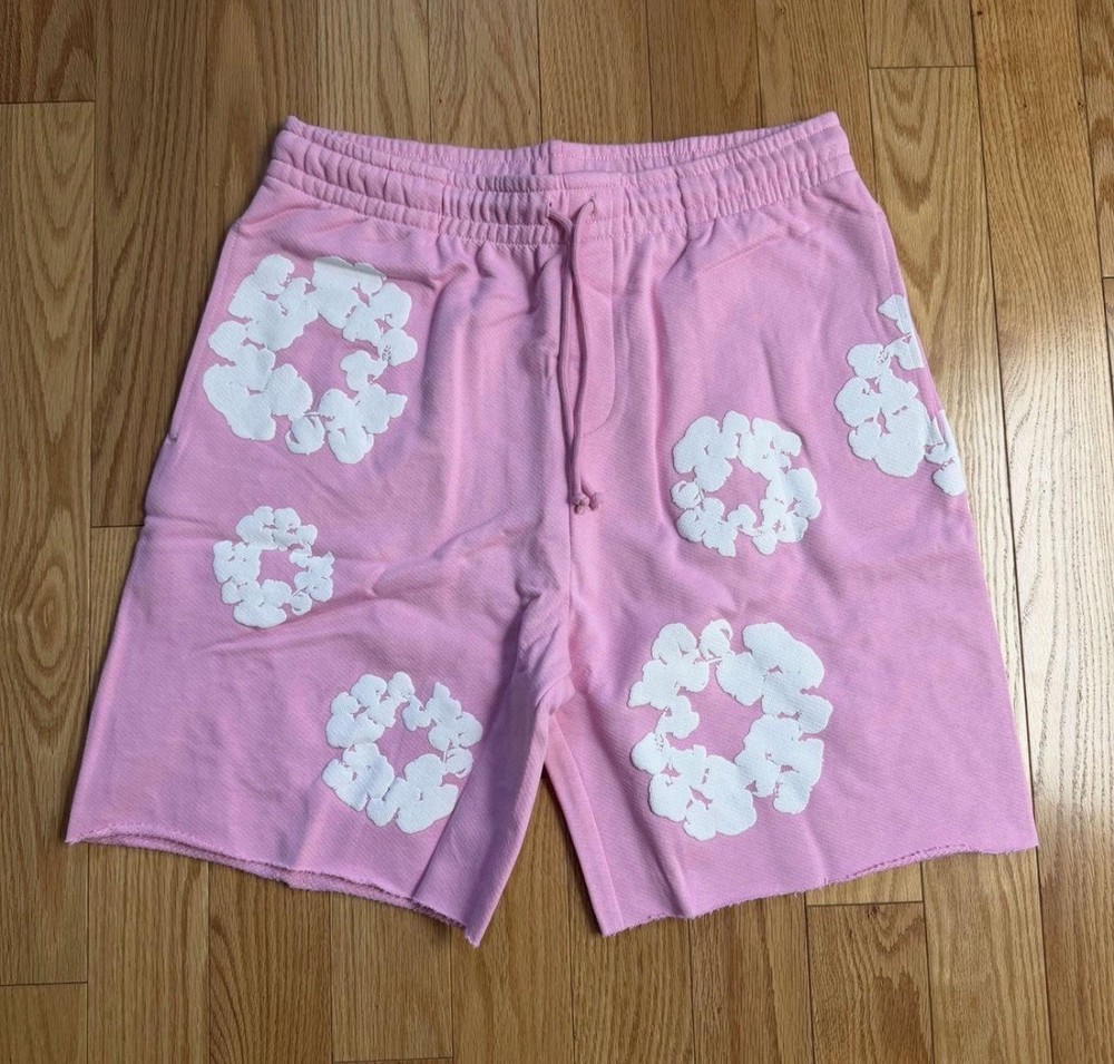Denim Tears The Cotton Wreath Shorts 'Pink' - ALL SIZES - FREE SHIPPING