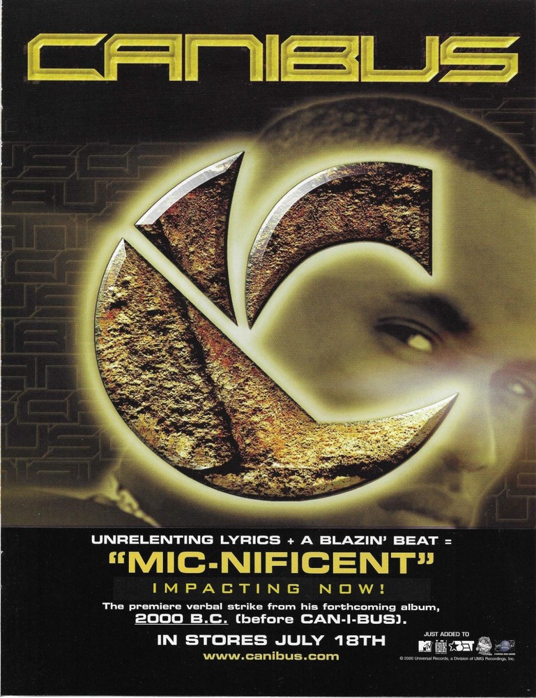 CANIBUS Rare Mic Nificent 2000 PROMO TRADE AD Poster for 2000 BC MINT 8.5x11