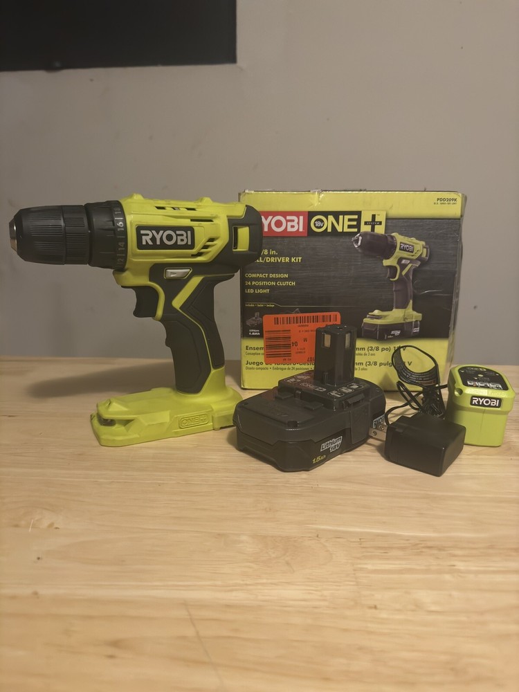 Ryobi ONE+ Cordless Drill/Driver Kit W/ Battery and Charger PDD209K