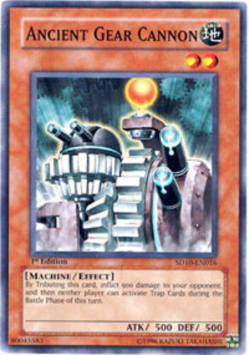 3 x Ancient Gear Cannon - SD10-EN016 - Common - 1st Edition Near Mint, English