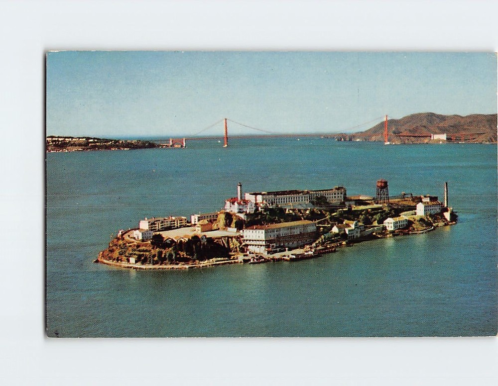 Postcard Alcatraz Island in San Francisco Bay California USA